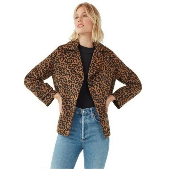 Splendid Suki Leopard Double Breasted Jacket - Picture 2 of 10